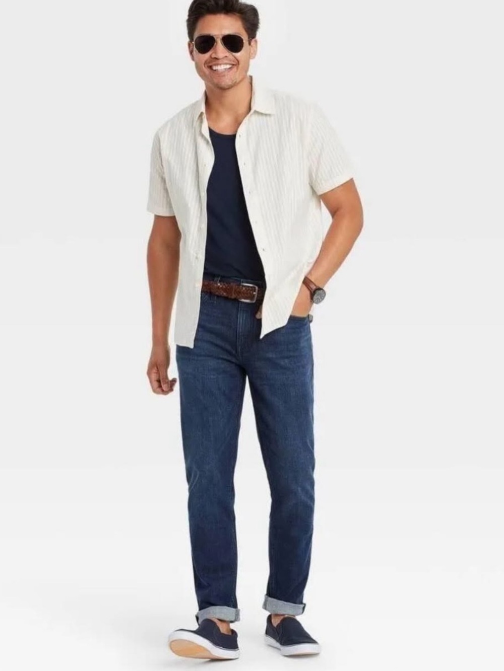 38x32 Goodfellow & Co Men's Mid Rise Casual Straight, slim Ankle Jeans
Midweight